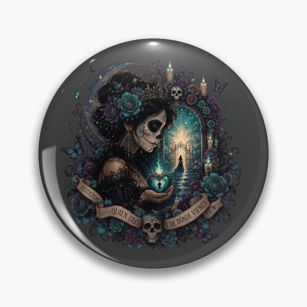 Item preview, Día de los Muertos Golden Halo Calavera Queen designed and sold by MythicCotton.