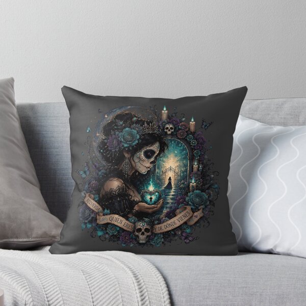 Item preview, Día de los Muertos Golden Halo Calavera Queen designed and sold by MythicCotton.