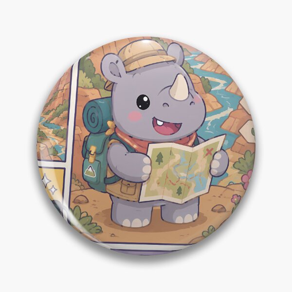 Item preview, Kawaii Rhino Canyon Explorer Adventure designed and sold by Gift Phrase Studio.