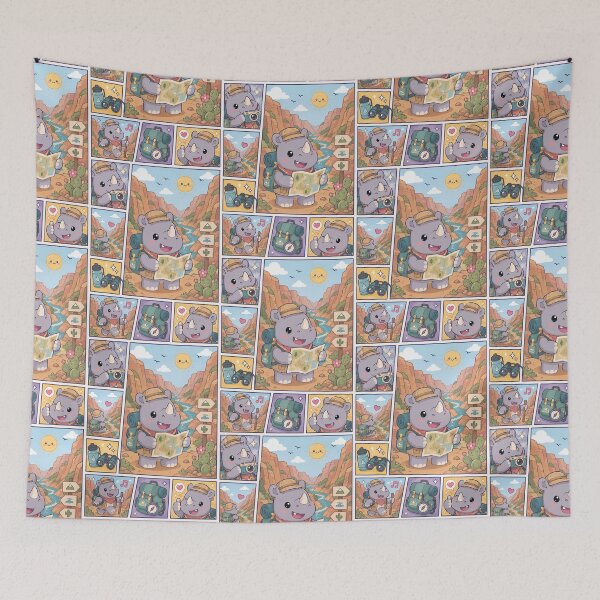 Item preview, Kawaii Rhino Canyon Explorer Adventure designed and sold by Gift Phrase Studio.