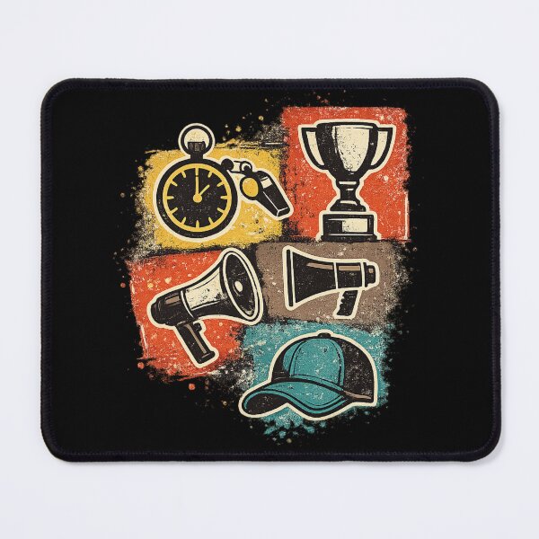 Item preview, Sports Coach Gift Vintage Icon Collage Art designed and sold by Corvoria.