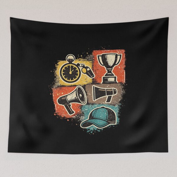 Item preview, Sports Coach Gift Vintage Icon Collage Art designed and sold by Corvoria.