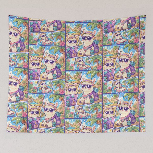 Item preview, Kawaii Llama Oasis Traveler Adventure designed and sold by Gift Phrase Studio.