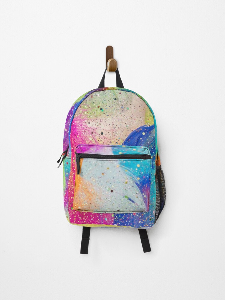 Thumbnail 1 of 3, Backpack, Colorful Abstract Splash Pattern designed and sold by behappyandrelax.