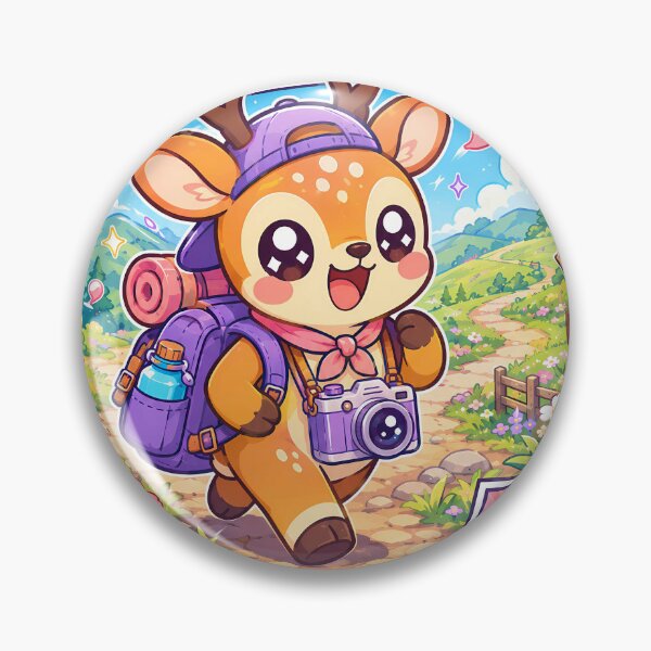 Item preview, Kawaii Deer Spring Trail Backpacker designed and sold by Gift Phrase Studio.
