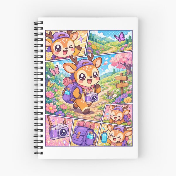 Item preview, Kawaii Deer Spring Trail Backpacker designed and sold by Gift Phrase Studio.