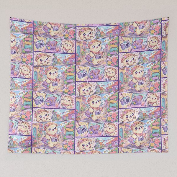 Item preview, Kawaii Alpaca Colorful Village Tourist designed and sold by Gift Phrase Studio.