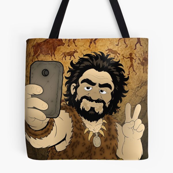 Item preview, First Arts Influencer - Caveman Selfie Cartoon Parody designed and sold by Montoya91.