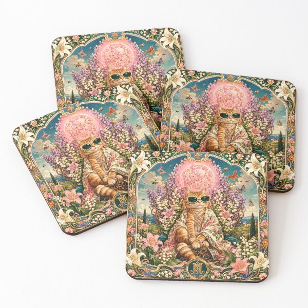 Item preview, The Royal Cat of Spring - Flowering Moon and Lily Garden designed and sold by Natalia-Vlad.