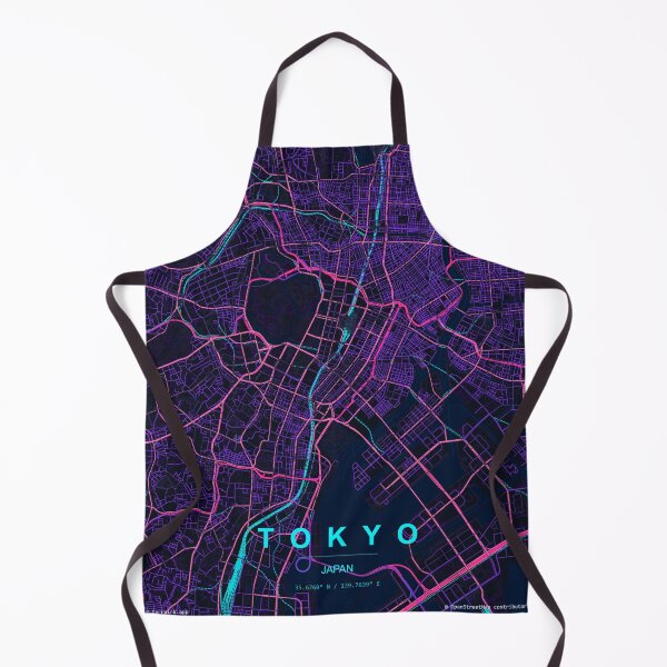 Item preview, Tokyo Neon Street Map Poster, Purple Blue City Map Wall Art designed and sold by LASTIQUE-dd.