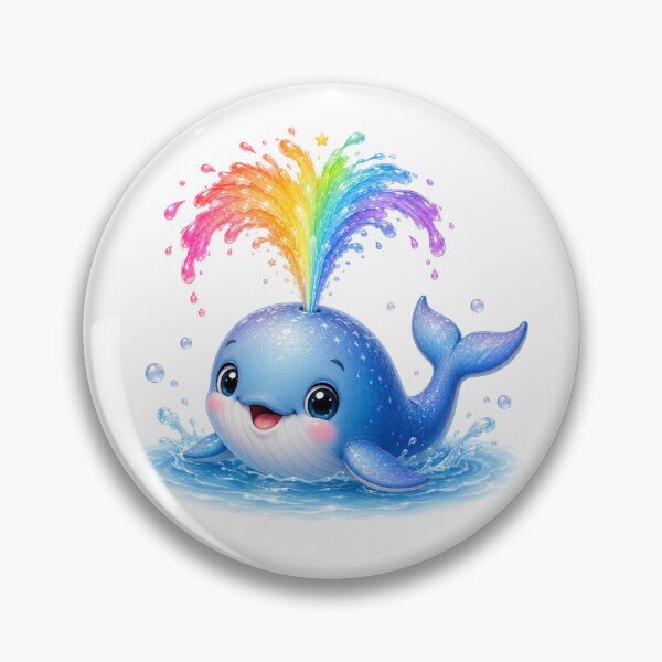 Item preview, Splashing rainbow whale  designed and sold by QuirkNest Studio .