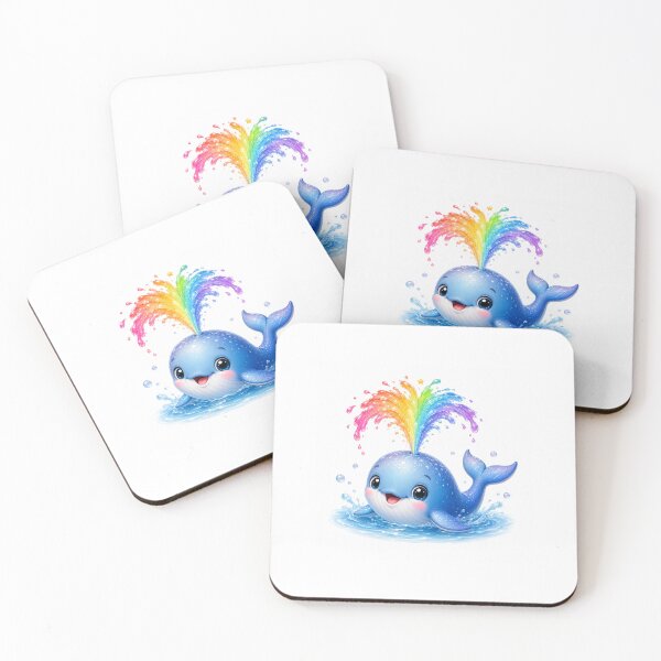 Item preview, Splashing rainbow whale  designed and sold by QuirkNest Studio .