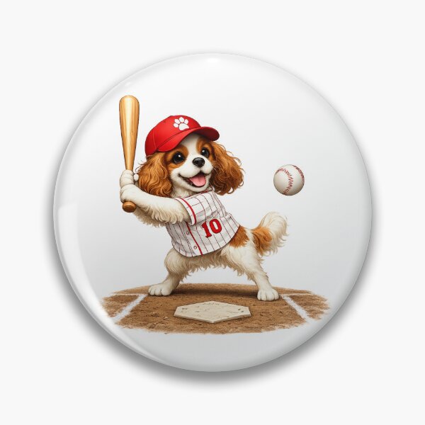 Item preview, Blenheim Cavalier Playing Baseball designed and sold by SpottyRainbow.