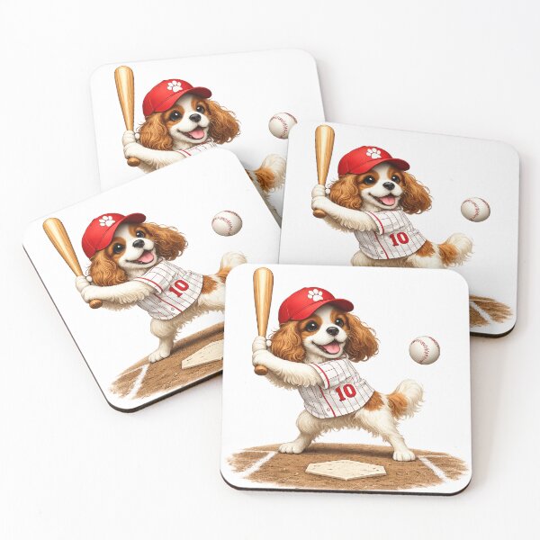 Item preview, Blenheim Cavalier Playing Baseball designed and sold by SpottyRainbow.