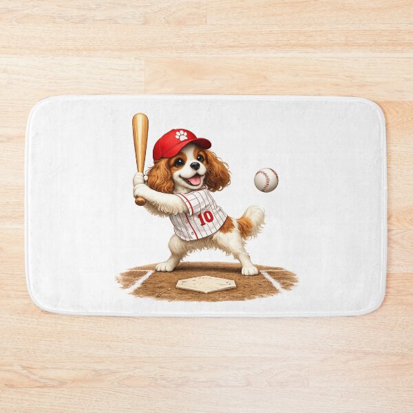 Item preview, Blenheim Cavalier Playing Baseball designed and sold by SpottyRainbow.