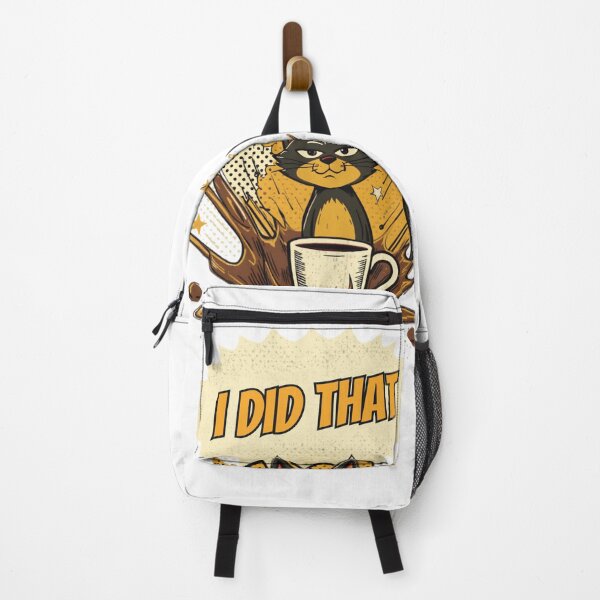 Item preview, Another of I Did That Cat Comic Pop Art Retro Coffee Ironic Design on White designed and sold by The Fine Print by BassAddict.