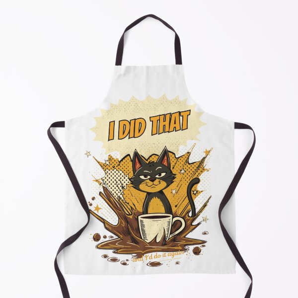 Item preview, Another of I Did That Cat Comic Pop Art Retro Coffee Ironic Design on White designed and sold by The Fine Print by BassAddict.