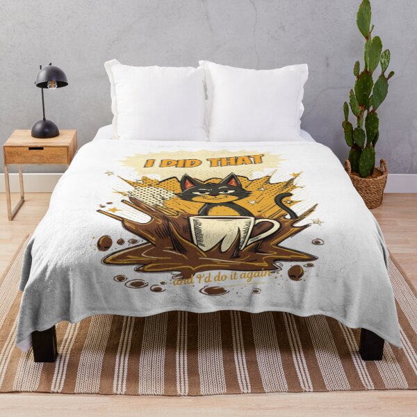 Item preview, Another of I Did That Cat Comic Pop Art Retro Coffee Ironic Design on White designed and sold by The Fine Print by BassAddict.