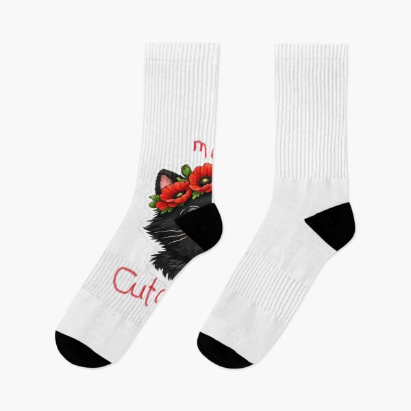 Item preview, Cute black kitten with button eyes and red poppies crown  designed and sold by wallartofmio.