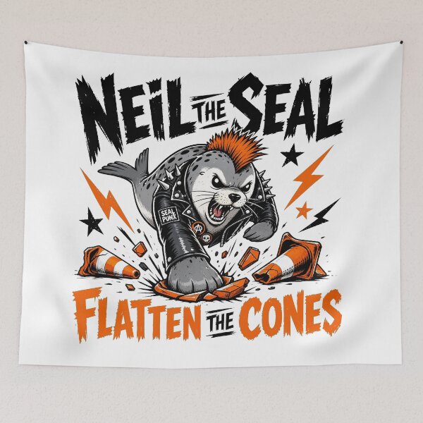 Item preview, Neil the Seal Flatten the Cones Punk Rock Meme Funny T-Shirt designed and sold by Uglyandcute.
