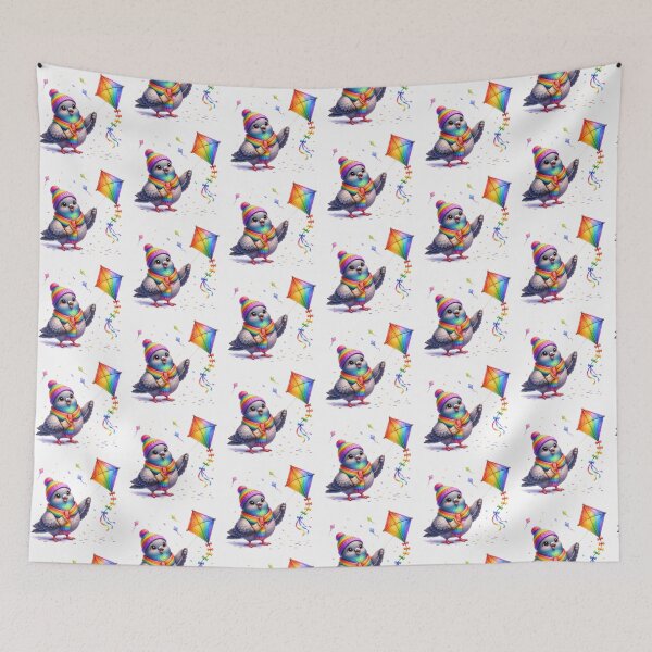 Item preview, Sky festival happy pigeon  designed and sold by QuirkNest Studio .