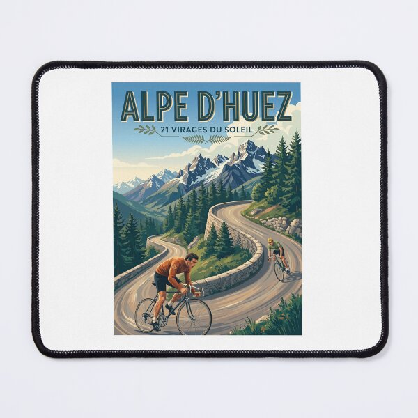 Item preview, Alpe DHuez Cycling Vintage Travel designed and sold by TeeARTHY.
