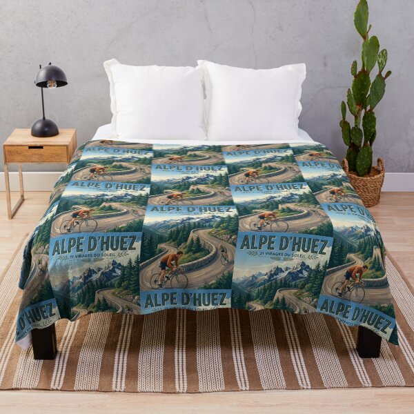 Item preview, Alpe DHuez Cycling Vintage Travel designed and sold by TeeARTHY.