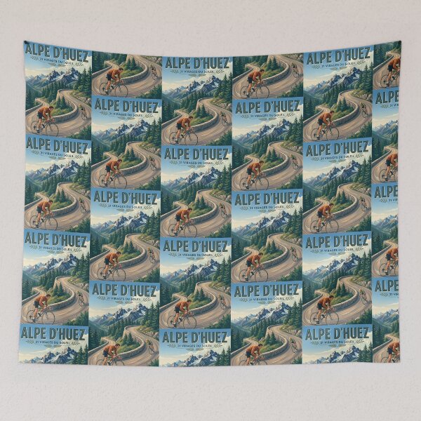 Item preview, Alpe DHuez Cycling Vintage Travel  designed and sold by TeeARTHY.