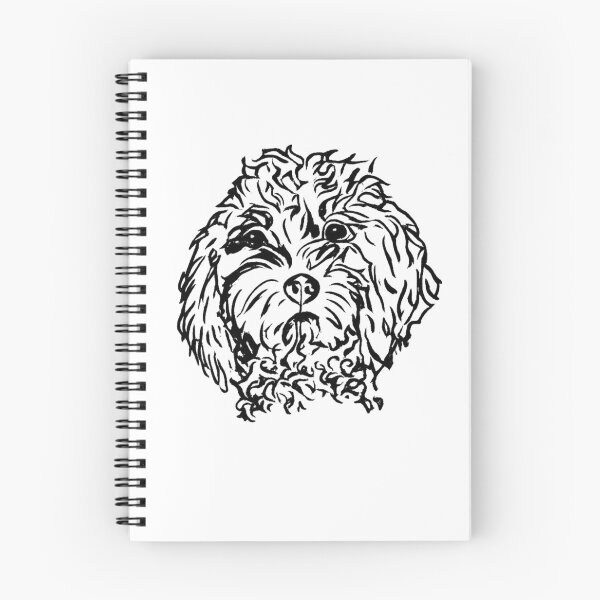 Artikelvorschau, Minimalistische Cavapoo-Skizze | Handgezeichnete Cockapoo-Hundekunst entworfen und verkauft von Tee Visions.