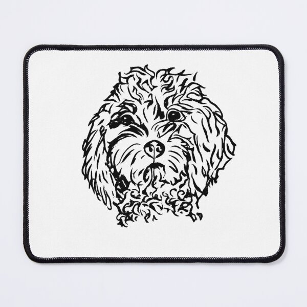Artikelvorschau, Minimalistische Cavapoo-Skizze | Handgezeichnete Cockapoo-Hundekunst entworfen und verkauft von Tee Visions.