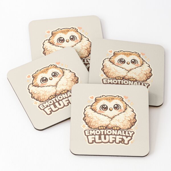 Item preview, Emotionally Fluffy Cute Kawaii Owl Sticker  Cozy Baby Owl Typography Design for Animal Lovers designed and sold by  Artistry in Motion by MADsrecreation.