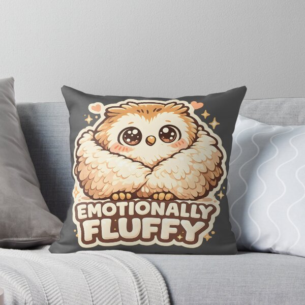 Item preview, Emotionally Fluffy Cute Kawaii Owl Sticker  Cozy Baby Owl Typography Design for Animal Lovers designed and sold by  Artistry in Motion by MADsrecreation.