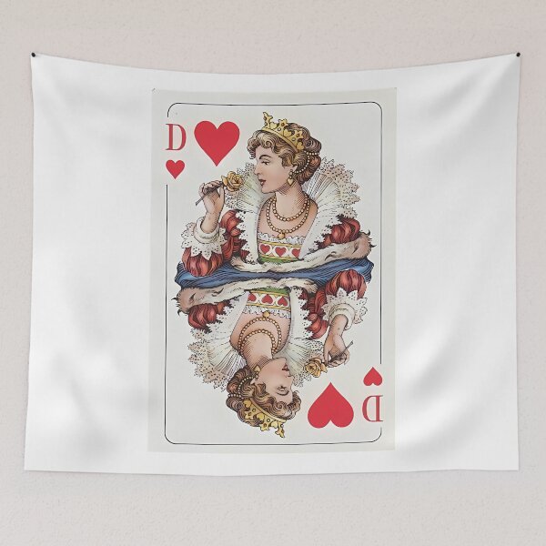 Item preview, Vintage Queen of Hearts Playing Card Art – Retro Dame Illustration designed and sold by mentosdesigner.