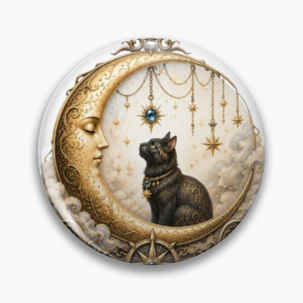 Item preview, Moon Cat Celestial Pendant designed and sold by Line-mood.