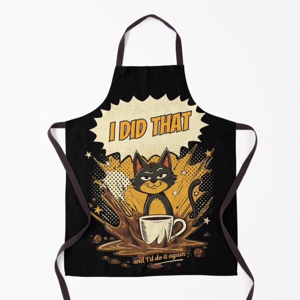 Item preview, Another of I Did That Cat Comic Pop Art Retro Coffee Ironic Design on Black designed and sold by The Fine Print by BassAddict.