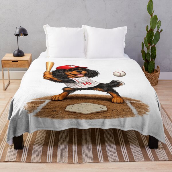 Item preview, Black and Tan Cavalier Playing Baseball designed and sold by SpottyRainbow.