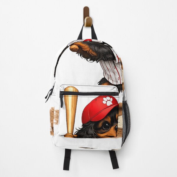Item preview, Black and Tan Cavalier Playing Baseball designed and sold by SpottyRainbow.