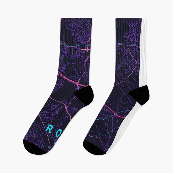 Item preview, Rome Neon Street Map Poster, Purple Blue City Map Wall Art designed and sold by LASTIQUE-dd.
