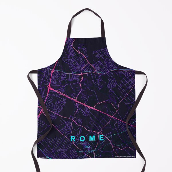 Artikelvorschau, Neon-Straßenplan von Rom als Poster, lila-blauer Stadtplan als Wandbild entworfen und verkauft von LASTIQUE-dd.