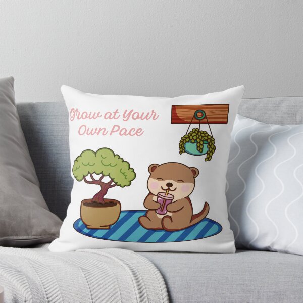 Item preview, Grow At Your Own Pace Cute Kawaii Otter Plant Parent designed and sold by Crystalsdrawing.