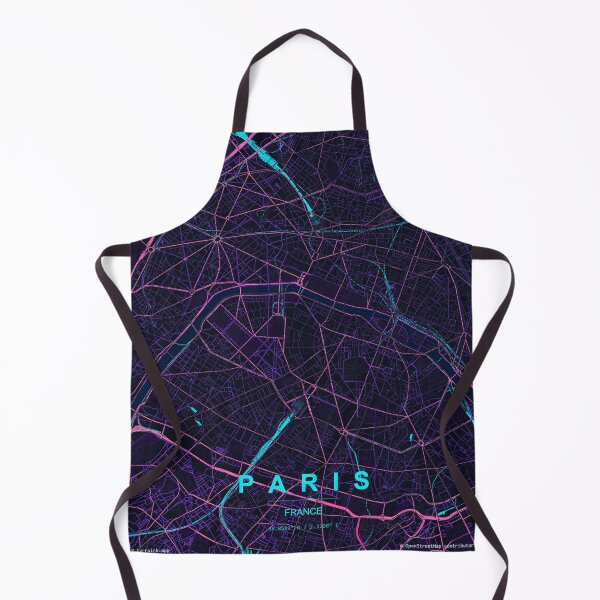 Item preview, Paris Neon Street Map Poster, Purple Blue City Map Wall Art designed and sold by LASTIQUE-dd.