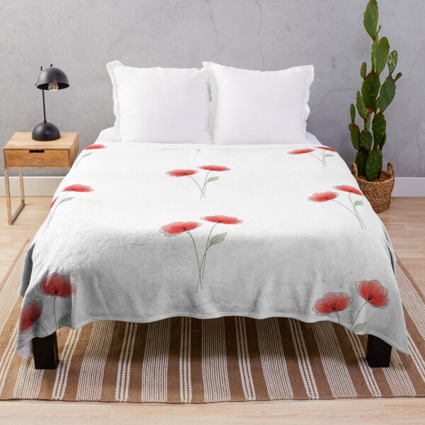 Item preview, soft red poppy with a leaf minimalist style line art designed and sold by wallartofmio.