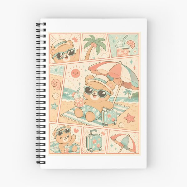 Item preview, Kawaii Beach Bear Vacation Comic Panel designed and sold by Gift Phrase Studio.