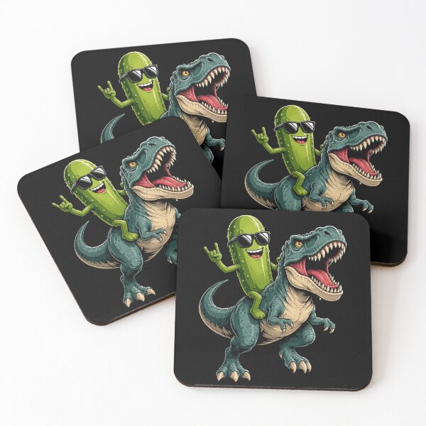 Item preview, Funny Pickle Riding T Rex Cartoon Dinosaur designed and sold by Moizento.