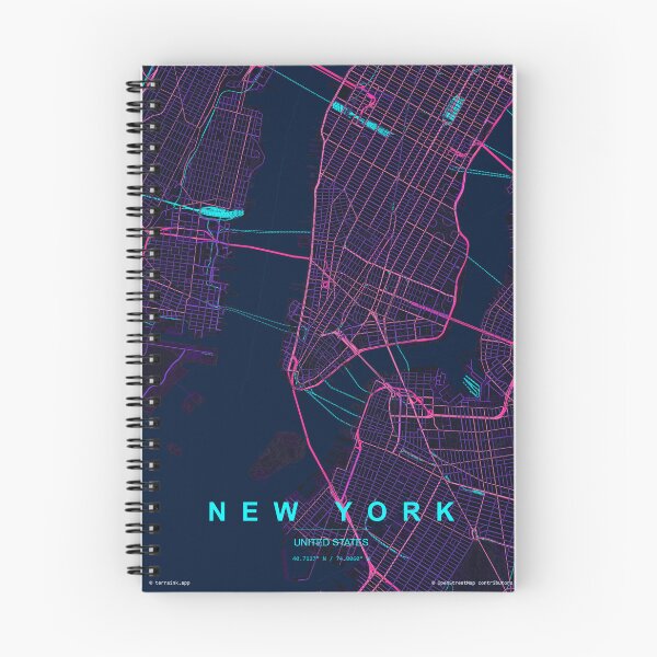 Item preview, New York Neon Street Map Poster, Purple Blue City Map Wall Art designed and sold by LASTIQUE-dd.