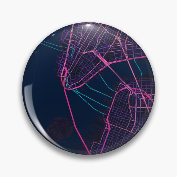Item preview, New York Neon Street Map Poster, Purple Blue City Map Wall Art designed and sold by LASTIQUE-dd.