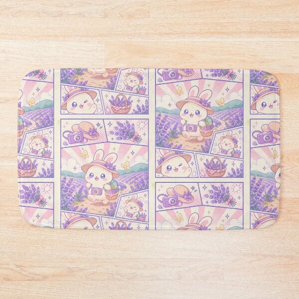 Item preview, Kawaii Lavender Field Bunny Comic Panel designed and sold by Magmashup.