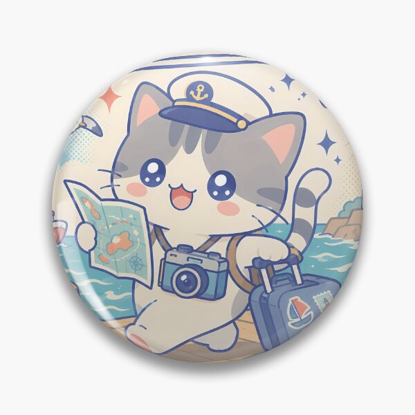Item preview, Kawaii Harbor Traveler Cat Comic Panel designed and sold by Gift Phrase Studio.