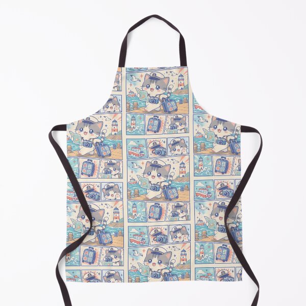 Item preview, Kawaii Harbor Traveler Cat Comic Panel designed and sold by Magmashup.
