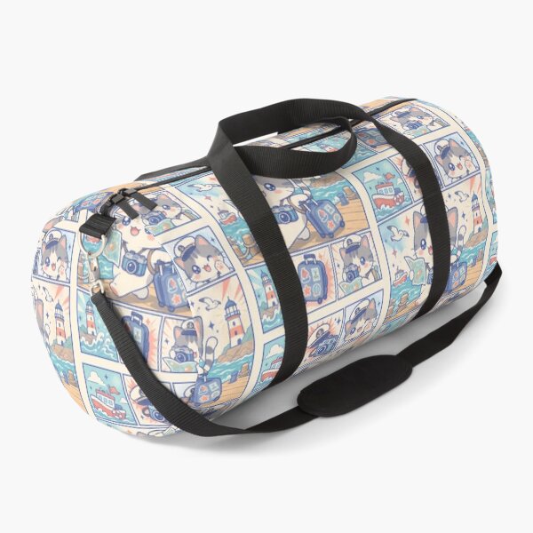 Item preview, Kawaii Harbor Traveler Cat Comic Panel designed and sold by Gift Phrase Studio.